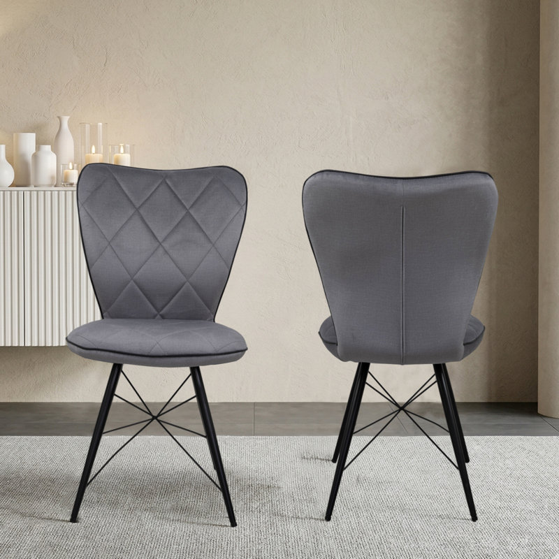 Upholstered Upholstered Back Side Chair in Grey