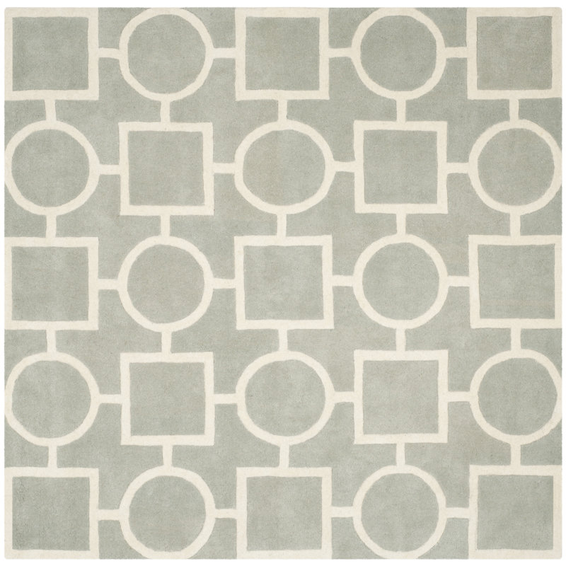 Teresita Hand Tufted Wool Geometric Rug, Square 7'