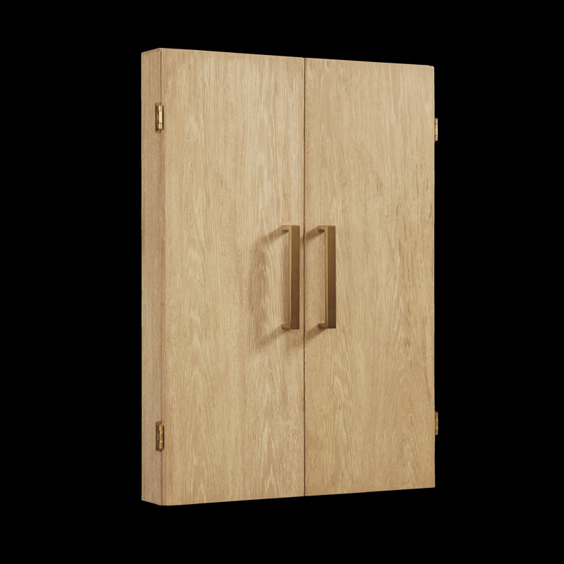 Armoire de jeu de fléchettes American Heritage Port Royal - conception en bois massif avec tableaux de pointage intégrés et rangement pour fléchettes, finition chêne blanc