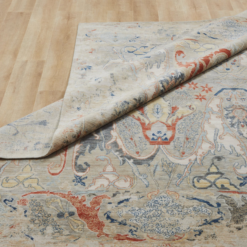 Tapis en laine à motif floral Vittoriana, Rectangle 3'6" x 5'6"