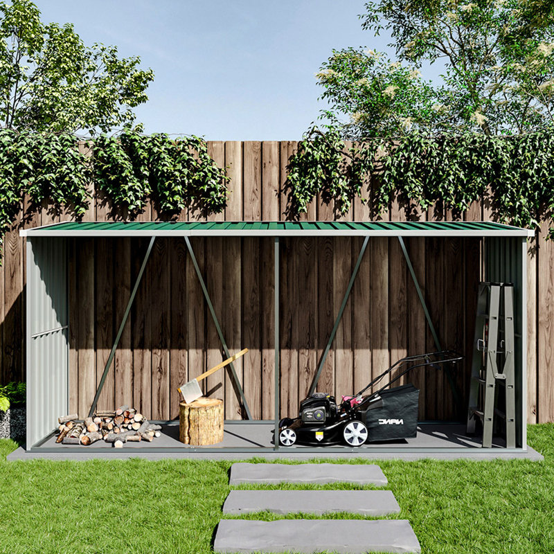 327cm W x 77cm D Metal Log Store
