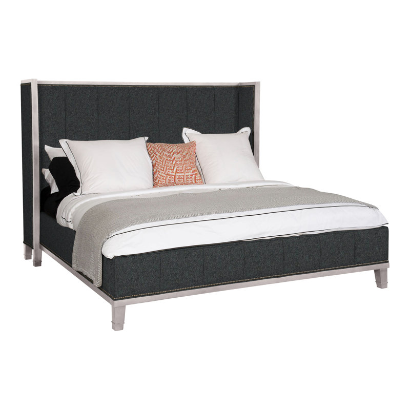 Mattingly Upholstered Wingback Bed, Dove Gray, Ian Lagoon, Yes
