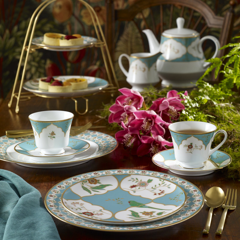 Lodi's Morning Blue and White Porcelain Sugar and Creamer Set