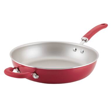 Rachael Ray 50497 Enamel On Steel 12-Quart Covered Stockpot, Red