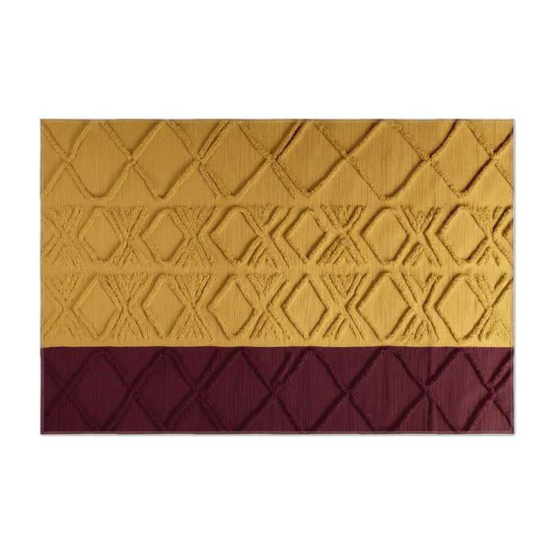 Trellis Brown Indoor and Outdoor Area Rug, Rectangle 5' x 7'