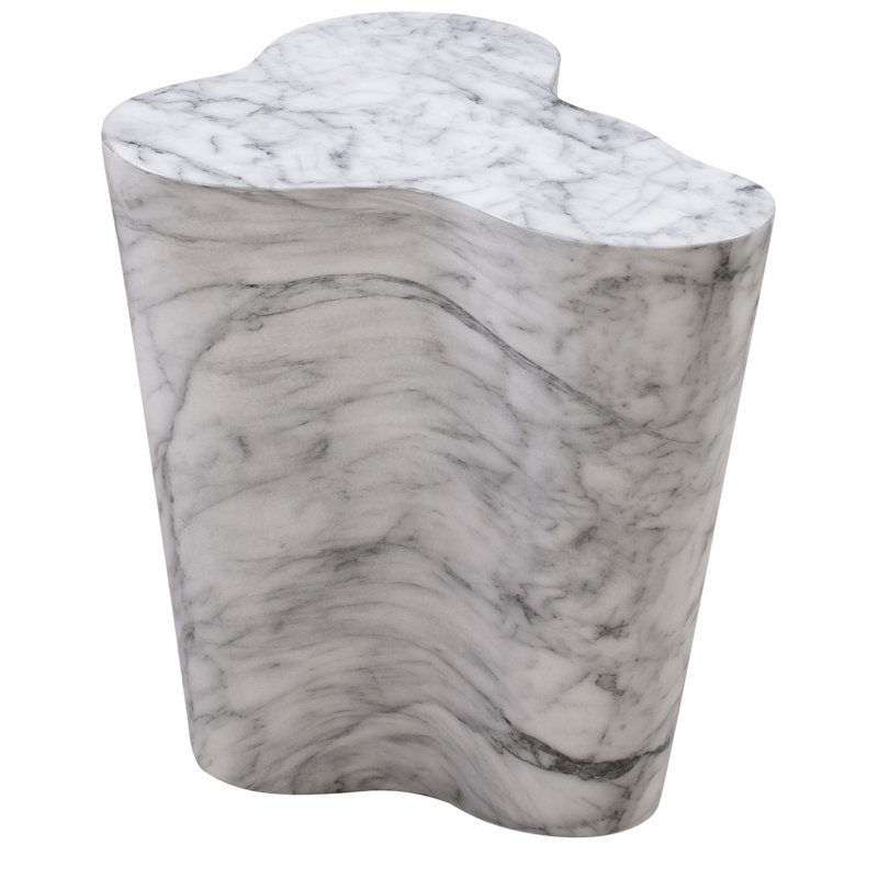 Table Barrett, H 18 po x l 18 po x P 15 po, Marbre blanc