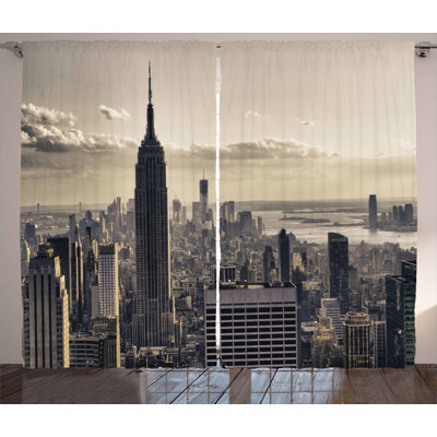 New York Semi-Sheer Rod Pocket Curtain Panels