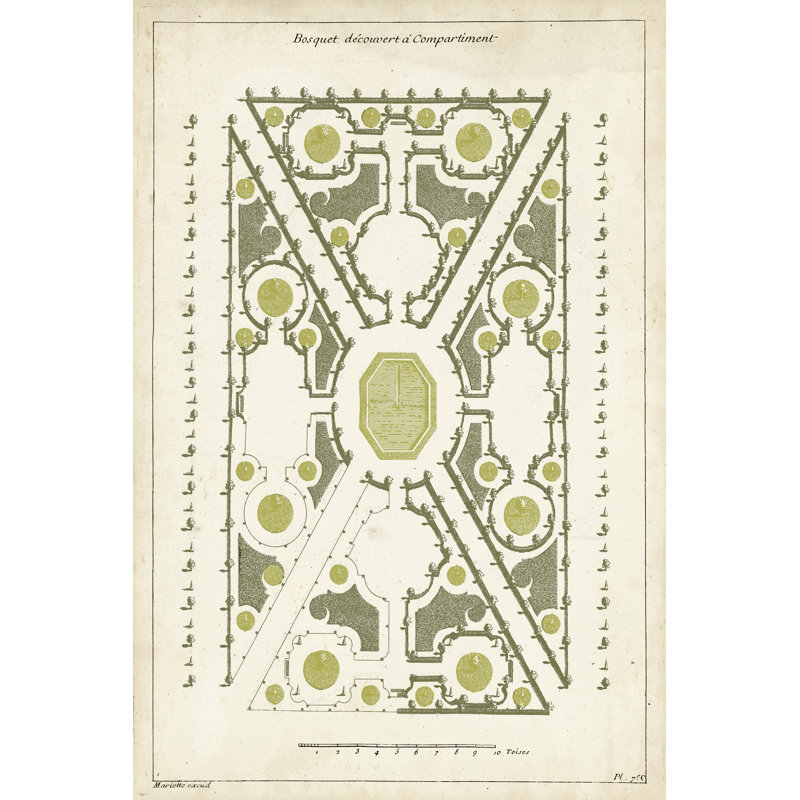 European Garden Design IV by DeZallier D'Argenville - Wrapped Canvas Print, 46cm H x 30cm W