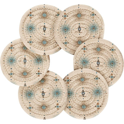 Dessous de verre avec support à verres 6 pièces