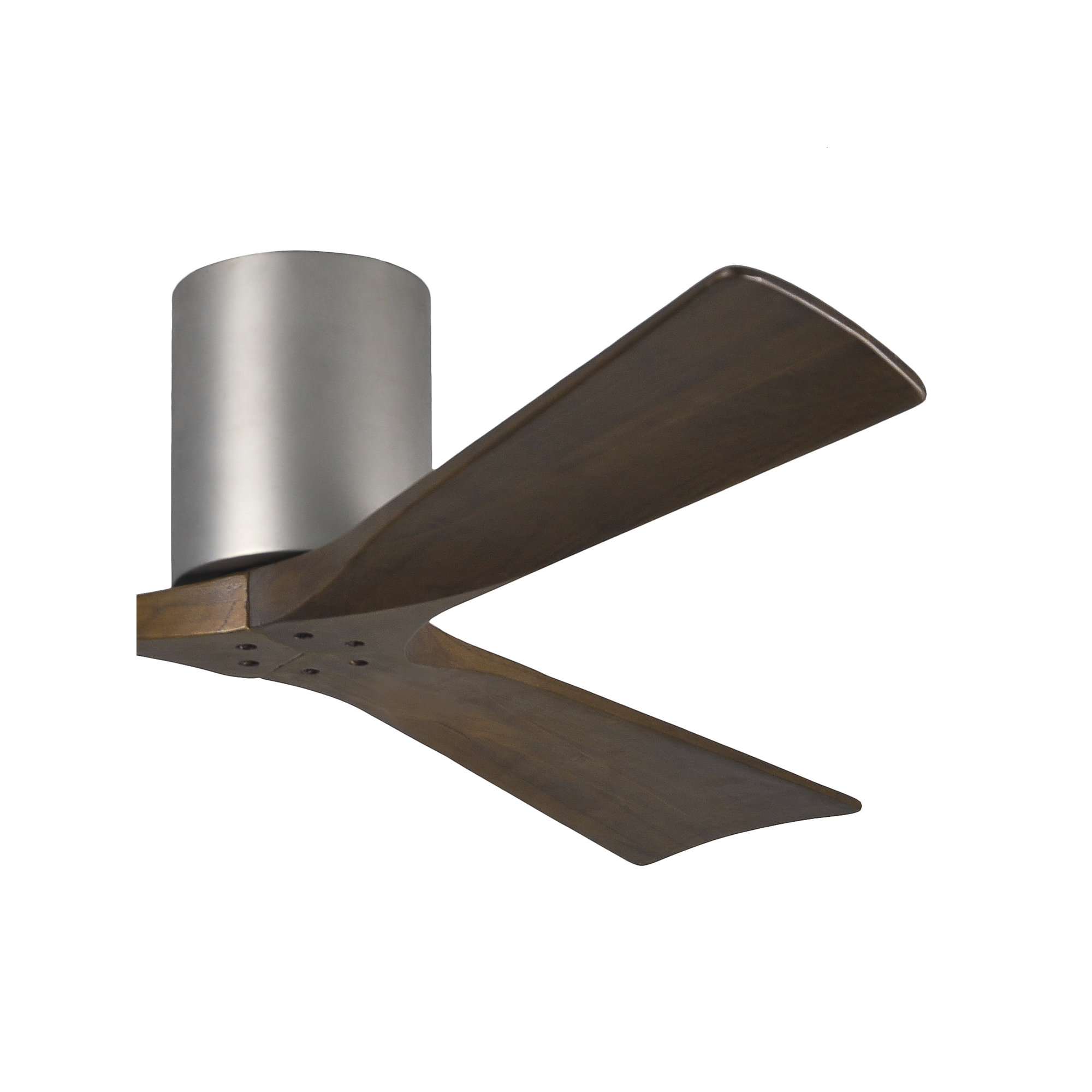 Olivier 3 Blade Ceiling Fan, Walnut Tone, 52", Brushed Nickel