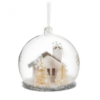 3'' Glass/Paper Christmas Ornament