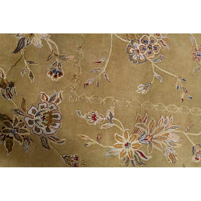 Tapis doré et doré de haute qualité noué à la main