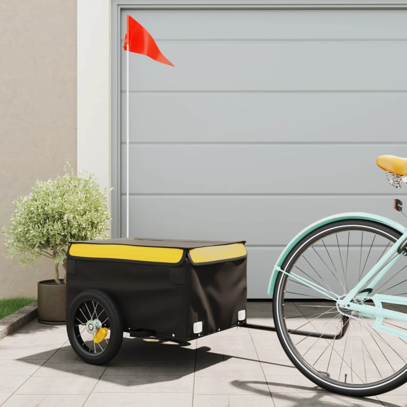 Bike Trailer Iron, 44cm H x 120cm W x 54cm D, Black/Yellow