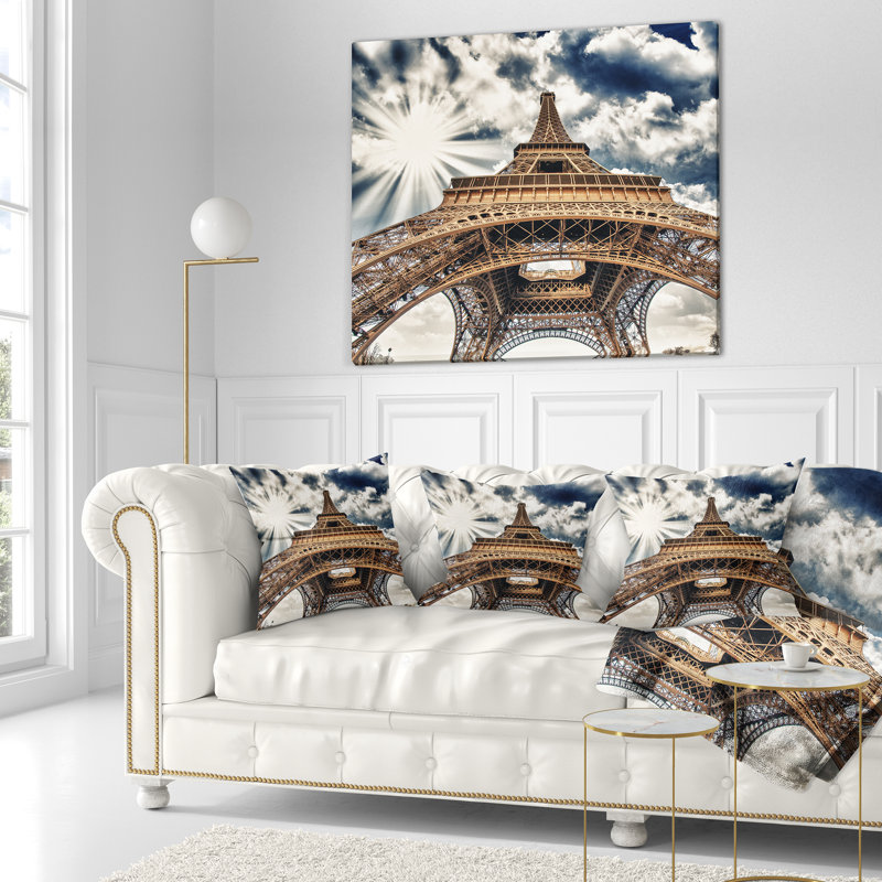 Oreiller cityscape de l’œil de paris eiffel, 16 po x 1 po, Coussin décoratif