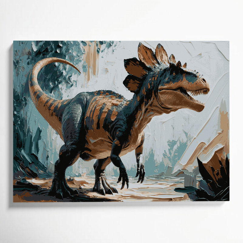 «Dinosaur Parasaurolophus», art mural sur toile brune, H 11 po x l 14 po
