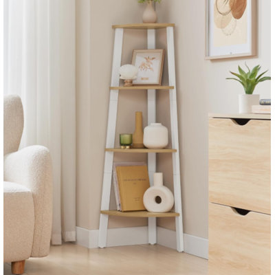 Rocco 125cm H x 34cm W Steel Corner Bookcase