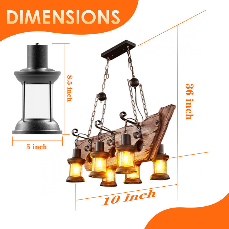 Luminaire suspendu 6 lumières Brek