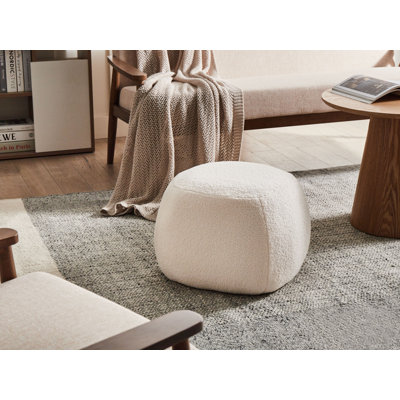 BARRON 50 cm W Boucle Square Pouffe