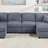 Navonte Modern Elegance Plush Seating Comfortable Loveseat with Gray Textured Fabric, Channel Tufting