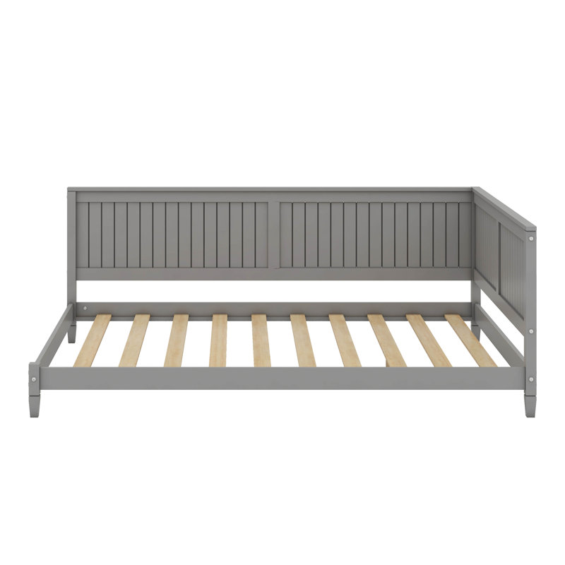 Lit de jour / canapé en bois, gris, Double