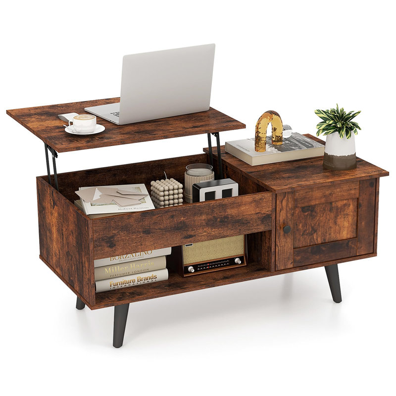 Saltaire Lift Top Coffee Table with Storage, Brown, Black
