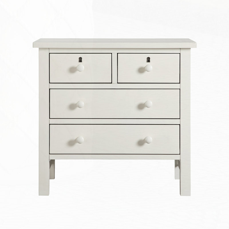 4-Drawer Storage Nightstand, Antique White