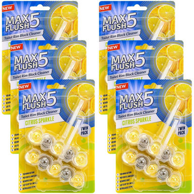 Toilet Rim Block Cleaner Twin Pack | Anti-Limescale, Foaming Action, Dirt Protection, Tropical Blossom Scent | Lasts Up To 4 Weeks