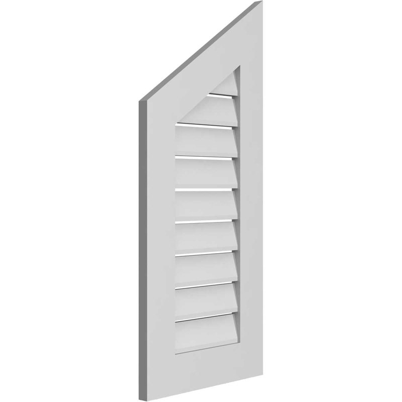 Half Peaked Left Surface Mount Signature Urethane Functional Gable Vent 8/12 Pitch Primed Tan, 36" H x 16" W x 1" D