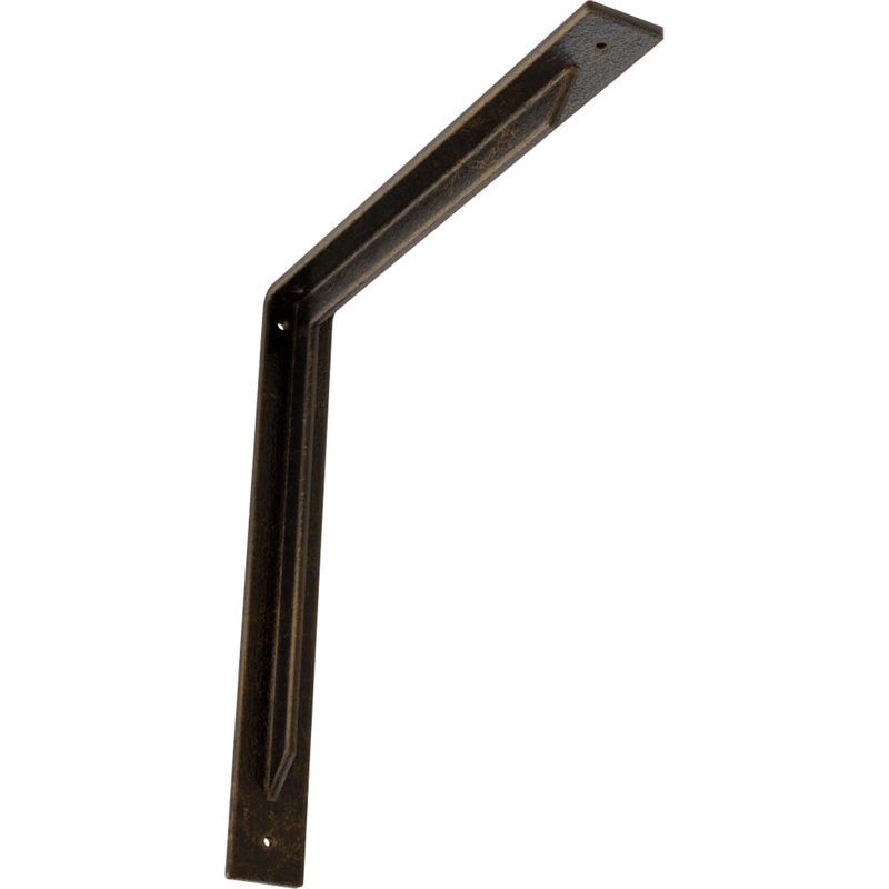 Support en acier Stockport, Laiton antique, H 16 po x l 2 po x P 16 po