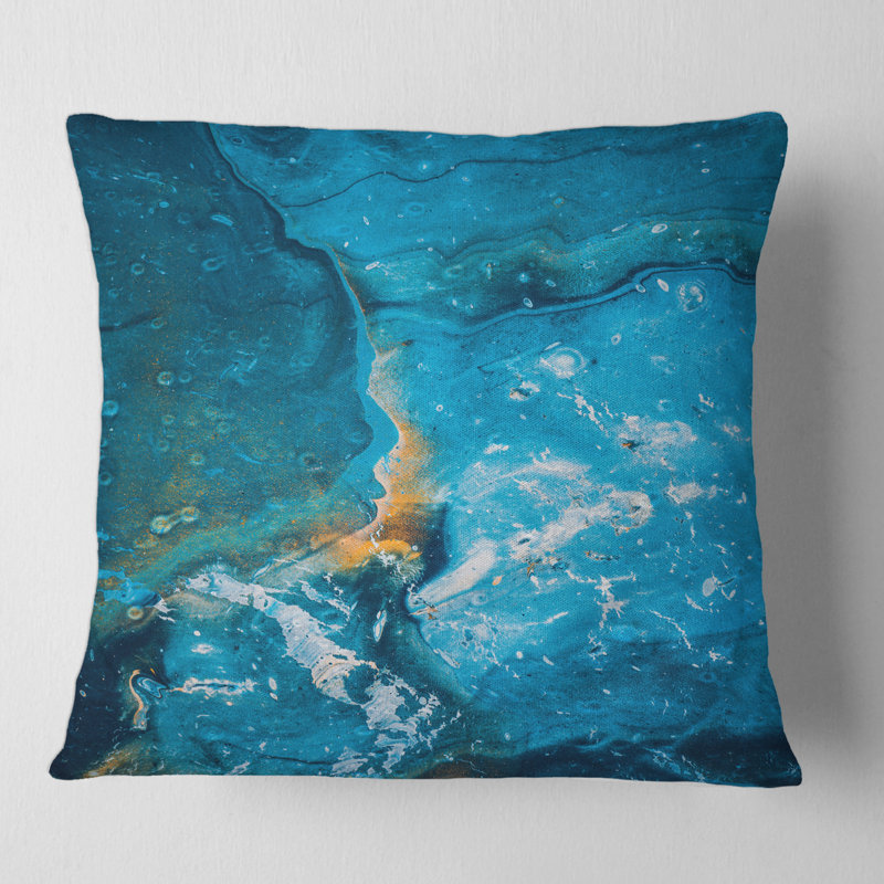 Composition de marbre dans une housse de coussin carré et un insert, 16" x 16"