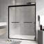 Porte de douche à cadre double coulissante noire l 56 à 60 po x H 72 po-116835886
