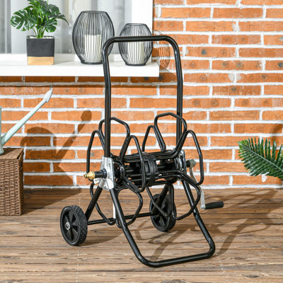 Garden Hose Reel Cart, Hold Up To 98' Of 5/8" Hose (Hose Not Included), Portable Water Hose Cart With Wheels For Yard, Lawn, Blue