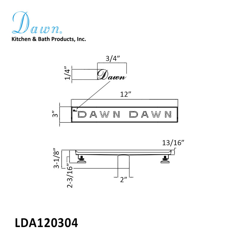 12 Inch Long Stainless Steel Linear Floor Shower Drain