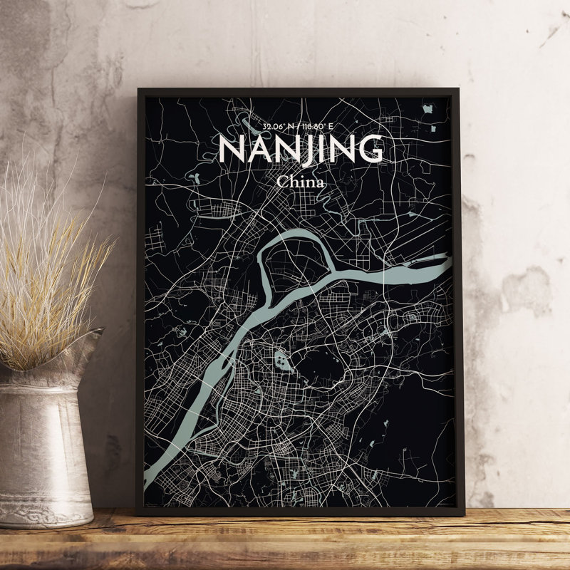 Nanjing City Map - No Frame Print, 70.1cm H x 50cm W x 0.13cm D x 0.13 cm D