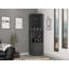Armoire de coin Syrah avec deux portes, trois tablettes ouvertes et porte-bouteilles-771987156
