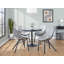 Chaise en métal noir avec coussins en similicuir gris clair - ensemble de 2