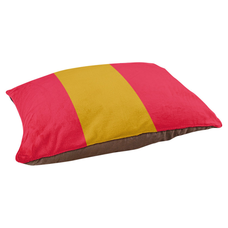 Coussin pour chien hockey Las Vegas, Petit (l 28 po x P 18 po x H 9,5 po), Rouge / doré / rouge