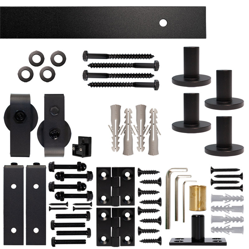 Bi-Fold Sliding Standard Single Track Barn Door Hardware Kit (Door Not Included), 48 in.