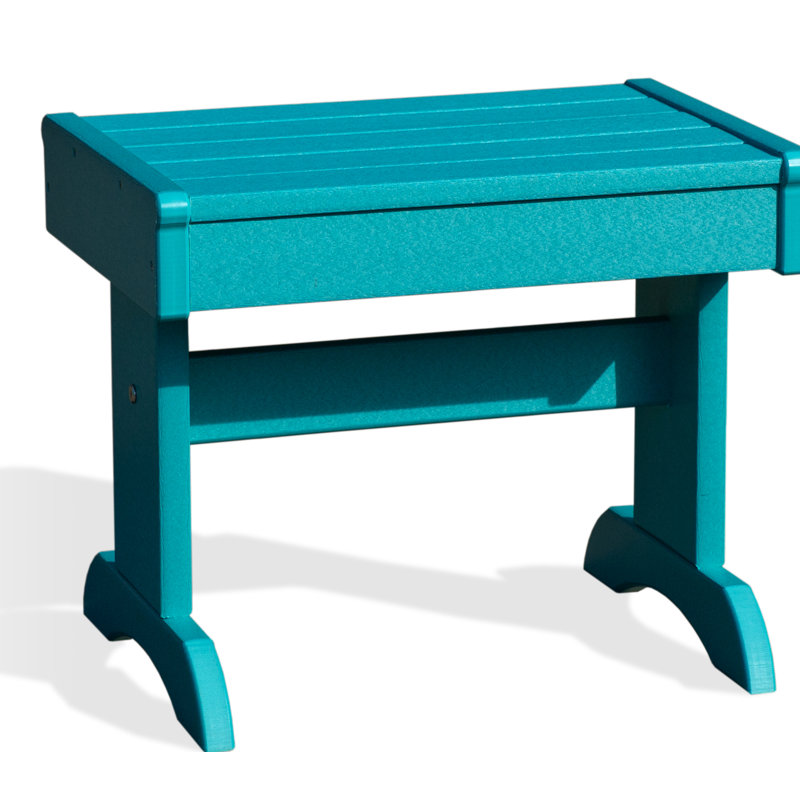 Aatikah Plastic Adirondack Chair with Ottoman and Table, Aruba Blue