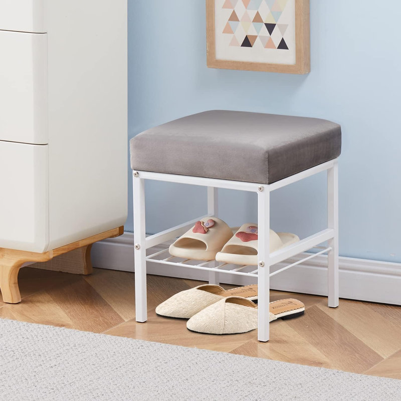 Repose-pieds en velours, Gris