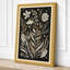 Linocut Garden Botanical - Wrapped Canvas-317438529-317438534