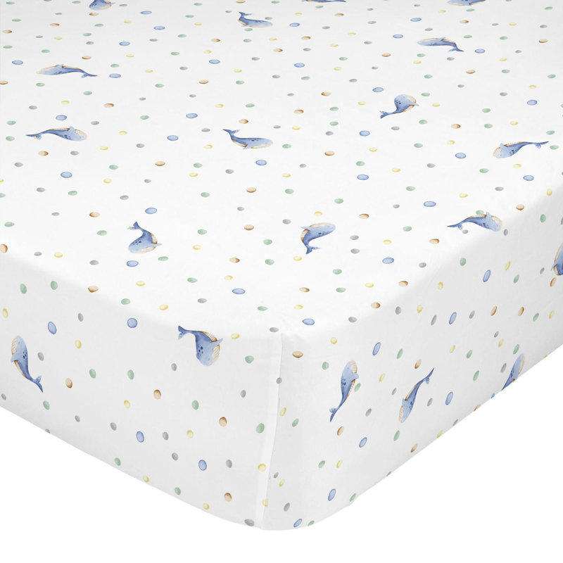 Fearne Floral 100% Cotton - Piece Standard Cot Fitted Sheet, W60 x L120cm
