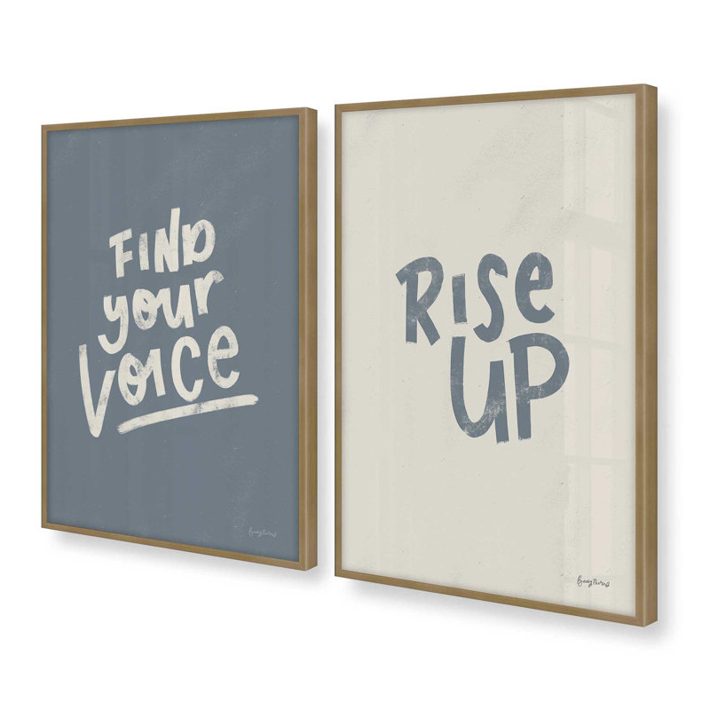 Ensemble de 2 pièces «Rise Up», H 17,25 po x l 13,25 po, Cadre doré brossé