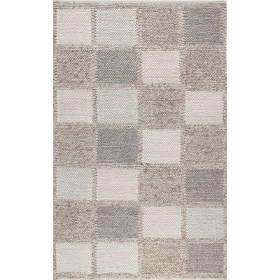 Hand Woven Hall Carpet, 100% Wool/Viscose/Cotton, 31.5 x 59.1 inches | Flat Weave, No Pile, 3000 g/m² | Elegant Grey & Beige Design | Durable, Easy to Clean with Vacuum & Spot Remover | Ideal for Modern Homes