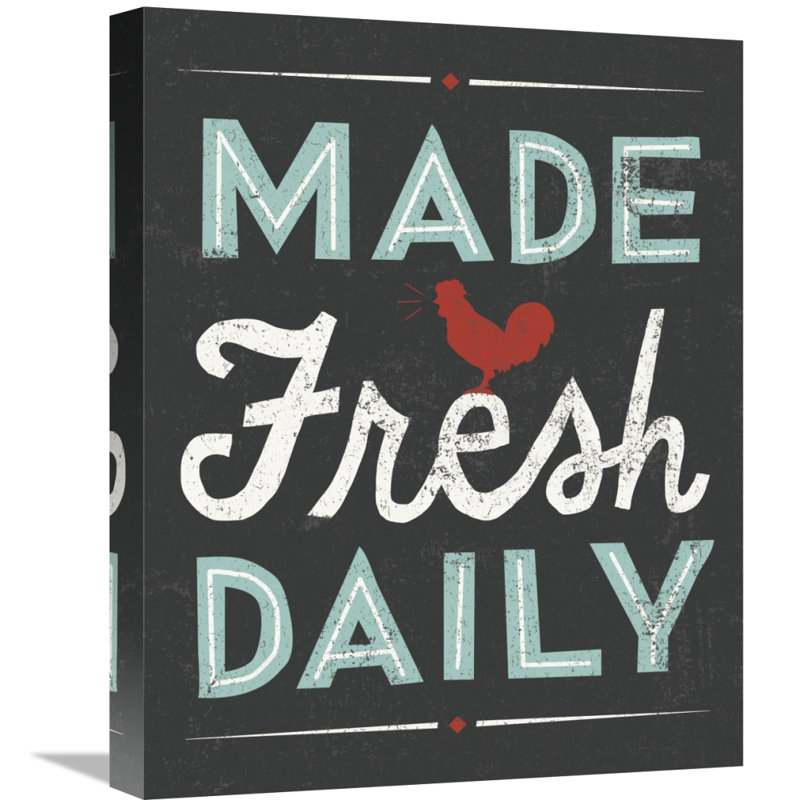 «Retro Diner Made Fresh Daily» par Michael Mullan, art mural sur toile, H 20 po x l 16 po x P 0,75 po, Toile tendue