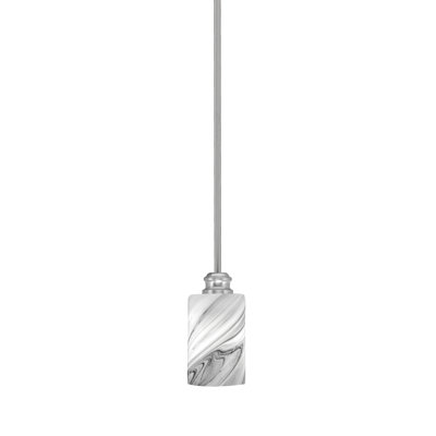 Edge Stem Hung Mini Pendant With 4" Onyx Swirl Glass
