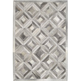 Area Cowhide Geometric Area Rug in Gray