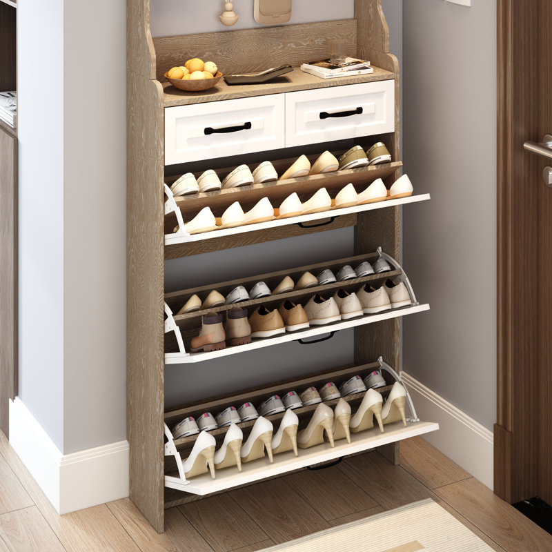 Armoire à chaussures 3 portes et 2 tiroirs - Gardez votre couloir propre et organisé avec un design moderne et pratique
