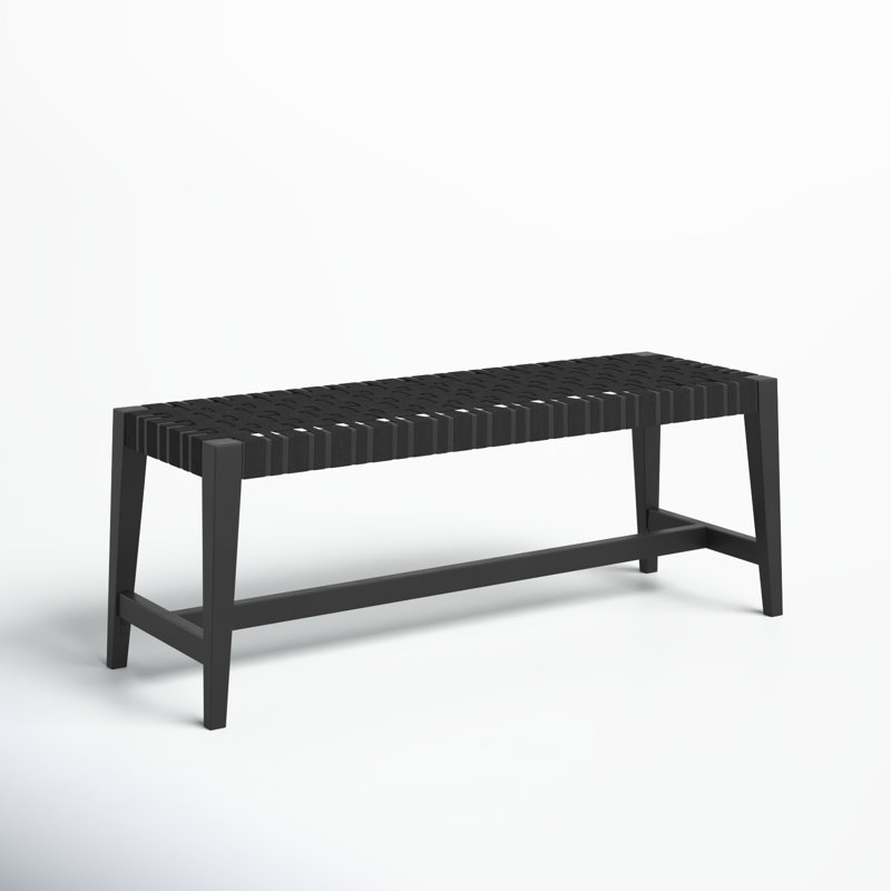 Causeway Designer Ebony Black Woven Mahogany Bench