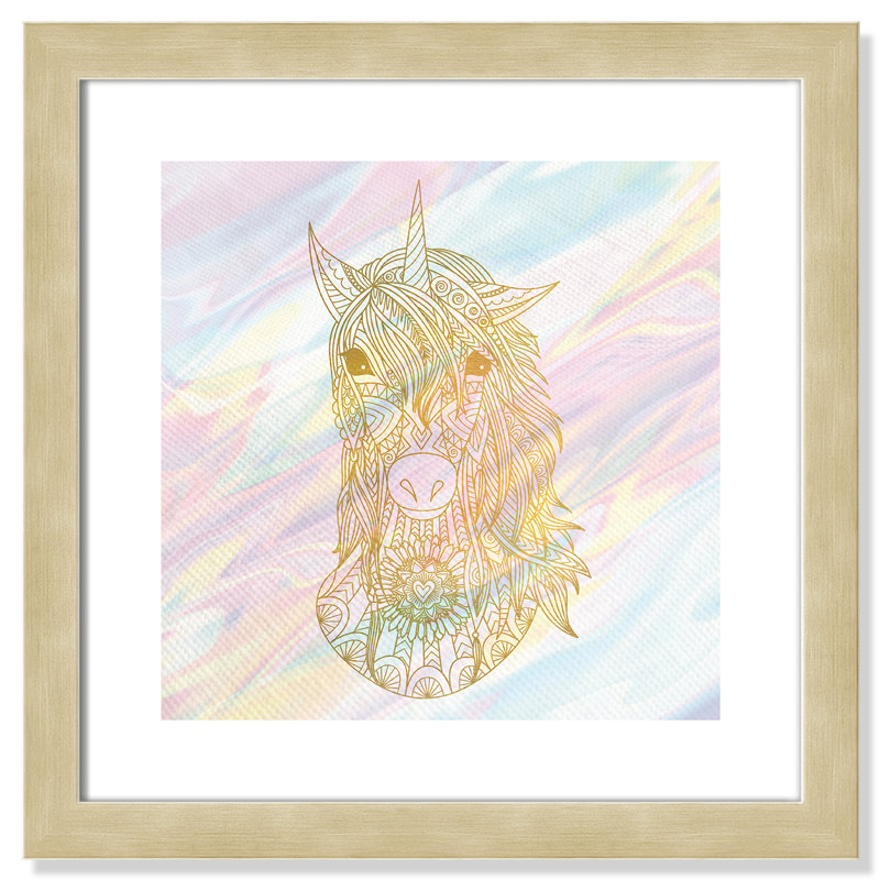 Dreaming licorne 2, H 18 po x l 18 po x P 0,63 po, Cadre boîte champagne